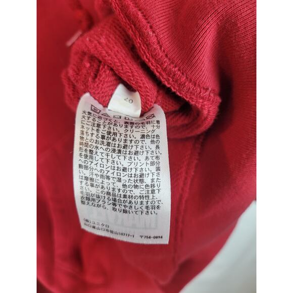 Uniqlo UT Marvel Spiderman Unisex Embroidered Printed Hoodie Red Size Small - Picture 7 of 7